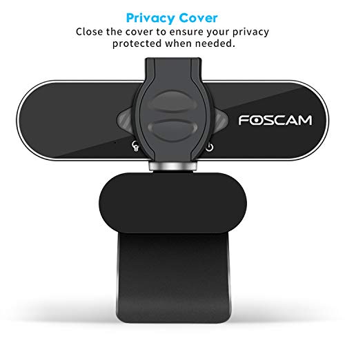Webcam com microfone para laptop desktop, Foscam 1080p HD USB Streaming Web Cam para Windows Mac OS,