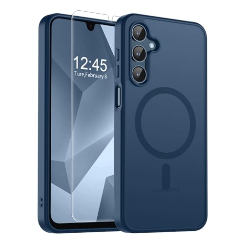 Image of SUPFINE Magnetic for Samsung Galaxy A16 5G Case with Screen Protector, (Built-in Magnets) (Military Grade Drop Protection) Slim Translucent Shockproof Phone Case,Sapphire Blue