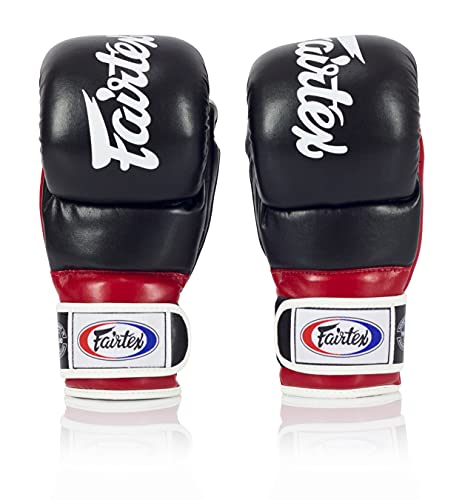 Fairtex Fgv18 Muay Thai Boxing Gloves For Men, Women & Kids| Mma Gloves For Martial Arts|Made From Micro Fiber Is Premium Quality, Light Weight & Shock Absorbent Boxing Gloves-Medium, Black/Red #TOP30