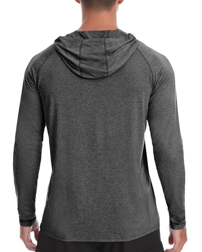 isnowood Mens UPF 50+ Fishing Shirts, Long Sleeve Sun Protection Hoodie, UV Rash Guard Shirt for Running Workout Hiking2