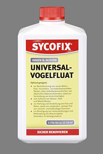 Universal-Fluat 1 Liter, hochwirksames Bautenschutzmittel für alle alkalischen, kalk- und zementhaltigen Baustoffe im Innen- und Außenbereich, isoliert Wasser-, Nikotin-, Rauch- und Rußflecken Cover