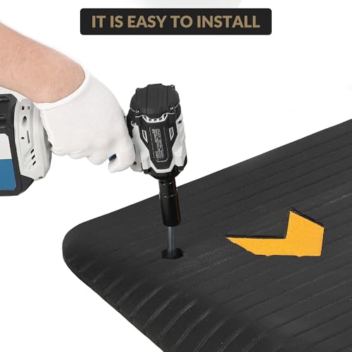 Rubber Threshold Ramp, 4" Rise Wheelchair Ramp Doorway, Recycled Rubber Curb Ramp with Non-Slip Textured Surface, 33000 Lbs Load CapacityRubber Ramp for Wheelchair Car Scooter by PeacefulHues - Image 7