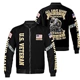 ThuhaTree Store Personalized Casual Bomber Jacket S-5XL, Veteran Bomber Jacket Men (Style 4, Nylon)