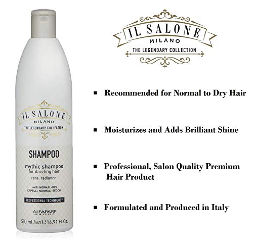 Il Salone Milano Professional Mythic Shampoo For Normal To Dry Hair - Moisturizes And Adds Shine - Premium Quality - 16.91 Fl. Oz / 500Ml #TOP2