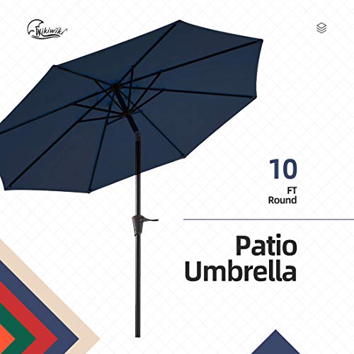 wikiwiki 10ft Patio Umbrella Outdoor Market Table Umbrella with Push Button Tilt