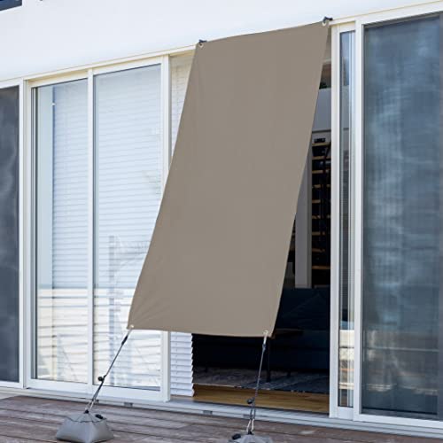 タカショー(Takasho) 日よけ 雨よけシェード 0.9×2m 撥水加工 カーキ サンシェード オーニング 目隠し 日除け【CLS-H20KW】