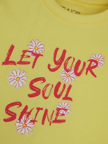 Image of Gini & Jony Girls Printed Cotton Round Neck Half Sleeve Knits Top