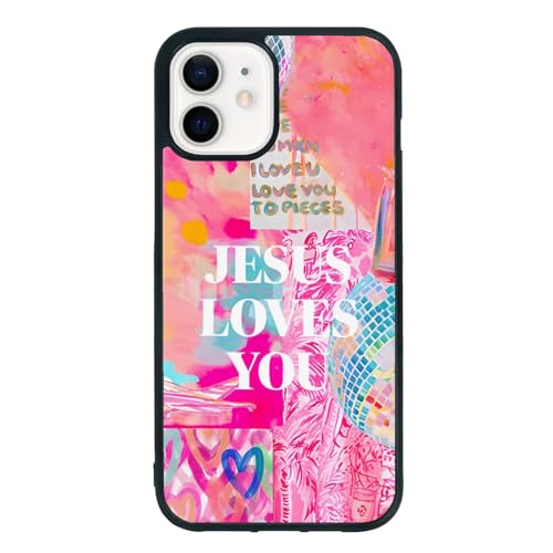 qizjio Christian Preppy Phone Case Shockproof Protective Jesus Phone Cover for iPhone 12 Mini