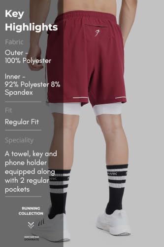 Image of FUAARK 2 in 1 Compression Shorts for Men for Gym, Sports, Running & Cycling Activities with Pocket