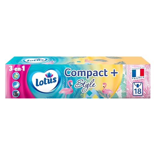 Mouchoirs LOTUS COMPACT+ STYLE x18 étuis