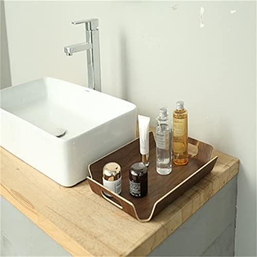 Miniatura 4 de XBLDMJY Bandeja de madera de nogal negro de 15.0 x 11.0in, apta para hogares, panaderías, restaurantes, tiendas, etc.