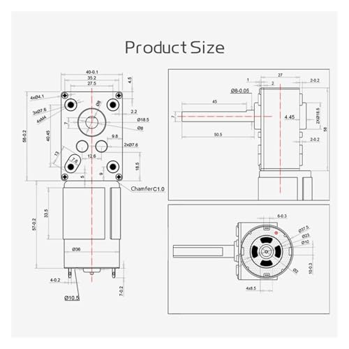 Moteur CC 24V 470 tr/min axe long commutation réversible motorisation 5840-555