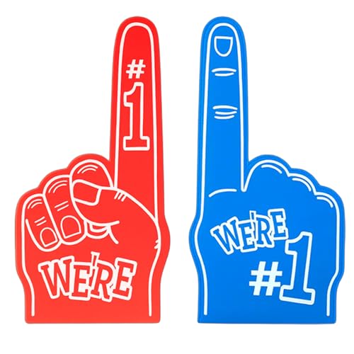 GYTFOG 2 Pcs Gladiators Foam Finger Blue and Red Gladiators Foam Finger for Sports Events Party Cheering Props School Sports Accessories