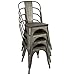 Furmax Metal Dining Chair Indoor-Outdoor Use Stackable Chic Dining Bistro Cafe Side Metal Chairs Set of 4(Gun)