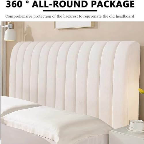 Dsxh Headboard Sliding Cover Universal Headboard Moisture-Proof Full Package Modern Elastic Headboard Cover Extension Dustproof Headboard Cover Protector Bedroom Decoration (Grey, 200Cm) - 3