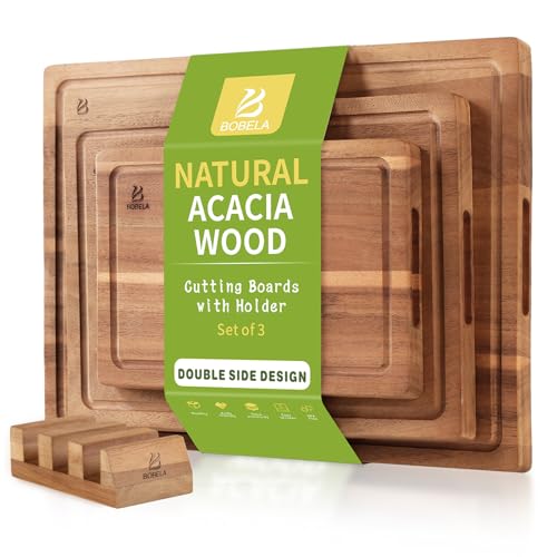 Set de Tablas Para Cortar de Madera Acacia 3 Piezas miniatura 1