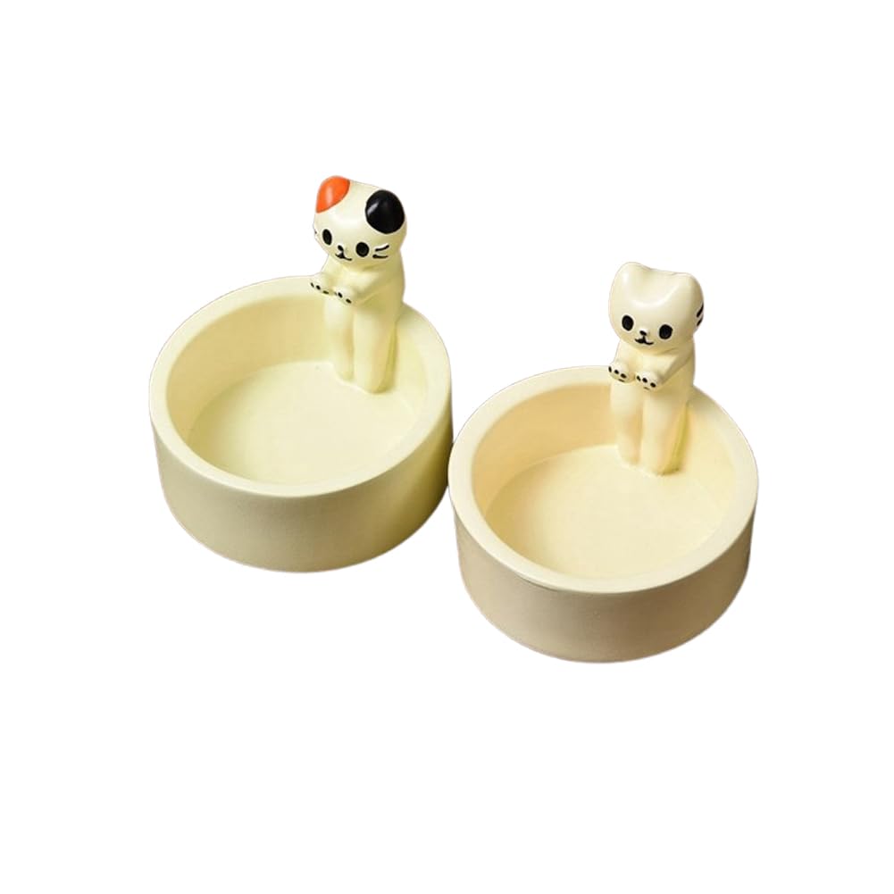 ARFUKA Resin Cat Votive Candle Holders Tealight Candle Decor for Home, Bridal Showers, Christmas & Party Centerpieces Pack of 2