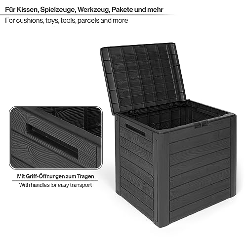 Kreher Kompakte Kissenbox/Aufbewahrungsbox in Anthrazit mit 140 Liter Volumen. Robust, abwaschbar und einfach im Aufbau!