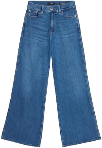 7 for All Mankind Damen Lotta Cropped Nevada Jeans, Mid Blue, 25W EU