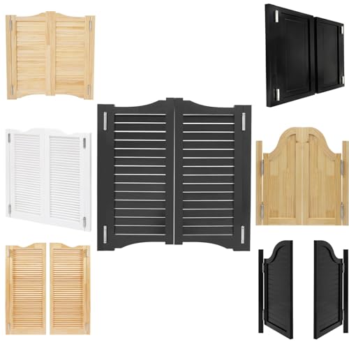 Genérico Puerta Vaiven de Madera Maciza para Interiores, Puertas Batientes de Café Retro, Puerta de oscilante de Salón, Abatible Bidireccional Puerta para Entrada