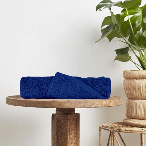 Image of Divine Casa Cotton Blue Bath Towel 550 GSM, Soft & Durable, High Absorbency, 75x150 cm, Ideal for Daily Use