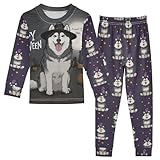 Fustylead Adorable chien husky habillé de costumes d'Halloween, haut à manches longues et bas assortis en coton, multicolore, 24 mois