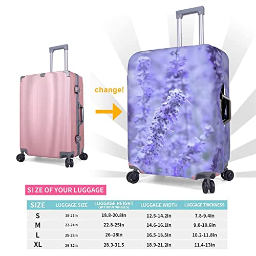 Paars Lavendel Gekleurde Bloemen Trolley Travel Case Protector :>> Hoge Elasticiteit Met Rits Grote Toepasselijke 18-32 Inch Trolley Case - Image 7