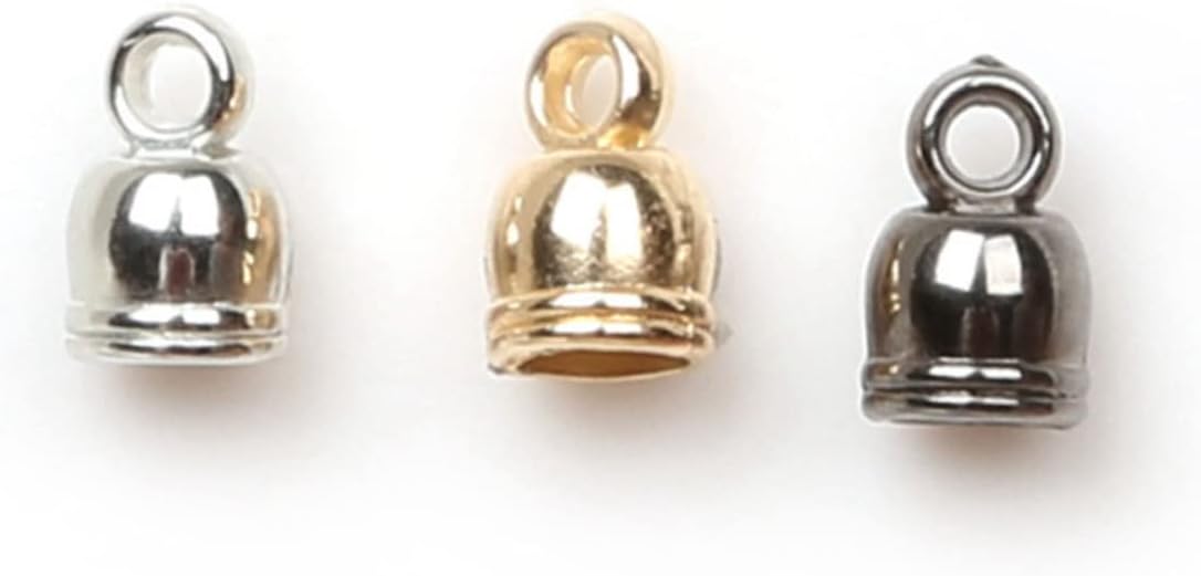 STOBOK 900 Pcs Spacer Bead Big Hole Bell Fittings Charms Bracelet End Caps Tassel Cord End Caps Crimps Cord End Caps Belljewelry Making Spacer Necklace Spacer Bell Shaped Accessories