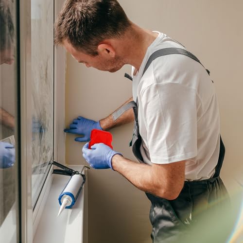 ABAZO Silikon Abzieher 8 Set- Rot Fugenglätter Silikon - Acryl Und Silikonabzieher Fugenabzieher - Silikonfugen Abzieher - Fugenspachtel Verschiedene Oberflächen Acryl und Harz –Mit Schneidemesser