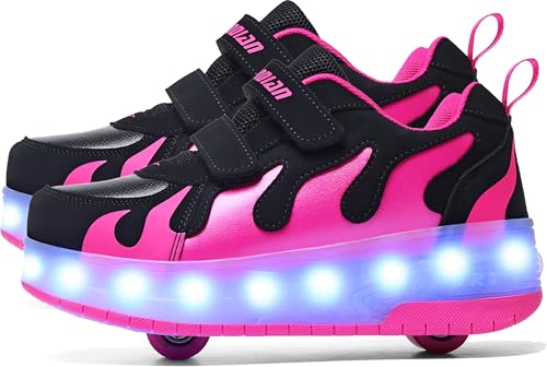 Image of AIkuass USB Chargable Led Light Up Roller Shoes Wheeled Skate Sneaker Shoes F.