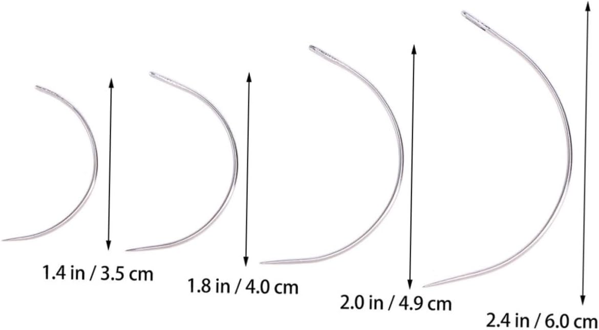 Gogogmee 96pcs c Type Wig Making Needles Curved and Straight Design for Wig Crafting Lace Creation Crafting Includes Needles of Each