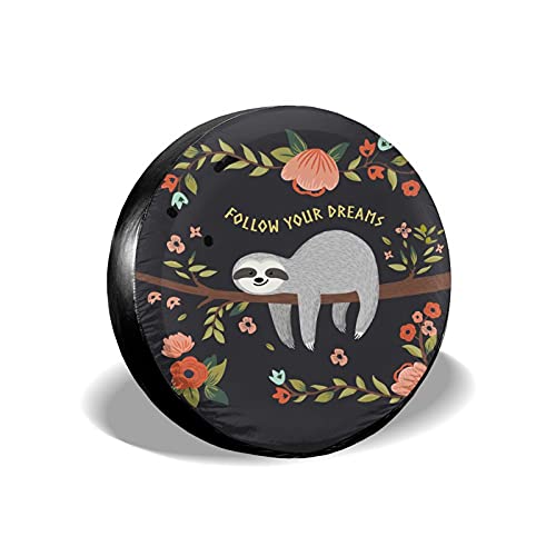 Luiaard bloem tak Volg uw droom reserveband cover wiel beschermers waterbestendig universele reservewiel band cover fit…