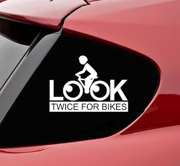 look twice for bikes cycling bicycle cycle vinyl decal bumper sticker