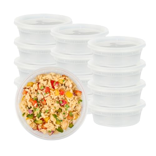 Restaurantware-Asporto 8 Ounce Deli Containers With Lids, 100 Microwavable Round Soup Containers - Clear Plastic Lids Included, Do Not Contain BPA, Clear Plastic Soup Containers, Disposable by Restaurantware - Image 2