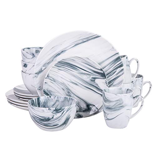 Cutiset Unique Accent Natural marble design 16 piece dinnerware set, service for 4