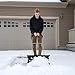 ORIENTOOLS Snow Shovel with Wheels for Driveway, Heavy Duty Snow Pusher with 6