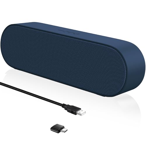 ZETIY PC Lautsprecher, USB Computer Lautsprecher mit USB-Einspeisung, PC Soundbar mit USB C Anschluss, USB Lautsprecher PC für Desktop, Laptop, Notebook, Plug and Play （Blau）