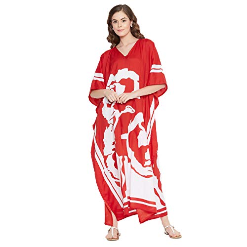 Oussum Kimono Maxi Dress Floral Long Kaftan Plus Size Caftan Gown