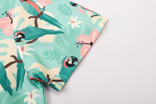 Image of Betusline Girls' and Womens' Hawaiian Shirt Blouse Button Down Beach Shirts