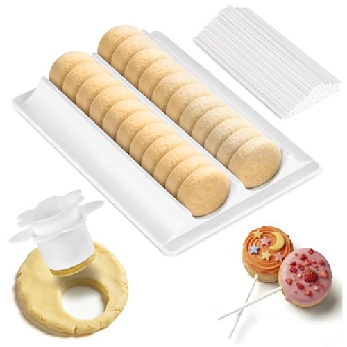 Cake Pop Mold Round Flat Shape Cutter and Pusher Kit,
