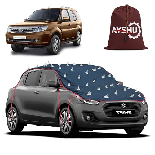 Image of AYSHU Water-Resistant Spike Car Cover for Tata Safari Storme - Protects from Dogs, Monkeys, Dust, Sunlight & UV - Full Roof Universal Fit