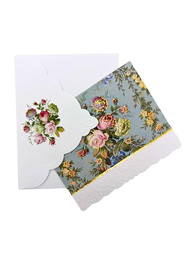 Image of Poster Foundry Garden Floral Boxed Note Cards by Carol Wilson. 10 embossed 4x5 Die-Cut Notecards and Matching Envelopes in Decorative Gift Box with Magnetic Flap. NCP2507