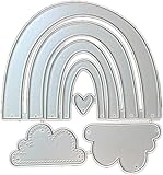 Carbon Steel Cutting Die Metal Rainbow Cloud Love Heart Die Cut Mold Template for DIY Card Making Scrapbooking Stencil Scrapbooking Cutting Dies Card Making Accessories Die-Cutting and Embossing