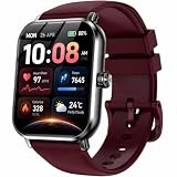 Smart Watches for Men Women, Answer/Make Call, 130+ Sports Modes, 1.83' HD Screen Smart Watch with 24/7 Heart Rate/Sleep Monitor, 5 ATM Water-Resistance Fitness Tracker Watch for Android/iOS (Red)