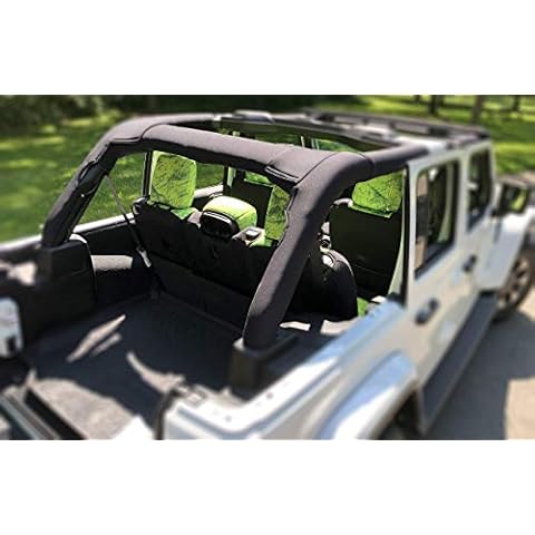 Koverz Neoprene Roll Bar Cover Padding Compatible with Jeep Wrangler JL Unlimited 4-Door JLU 2018-Present - Black Cover