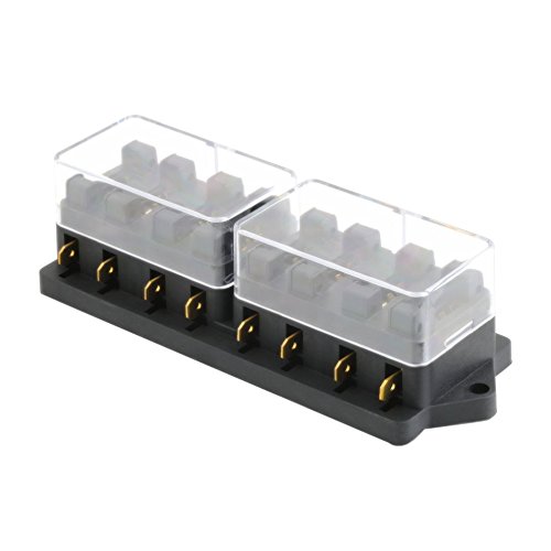 Emily 8 Way Circuit Automotive Middle-sized Blade Standard Fuse Box Block Holder black
