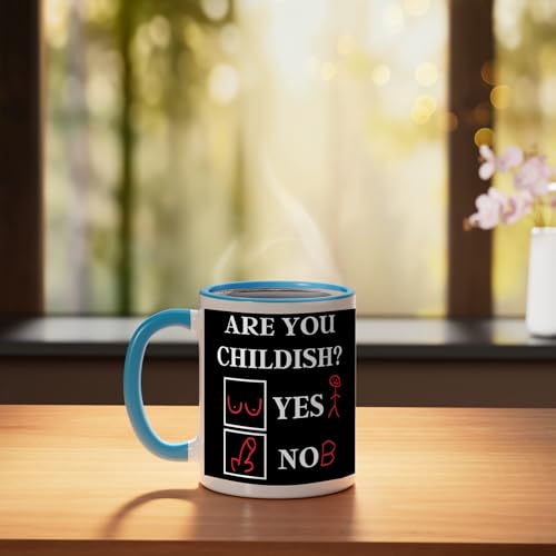 Taza de cerámica azul y blanca de 11 onzas miniatura 3
