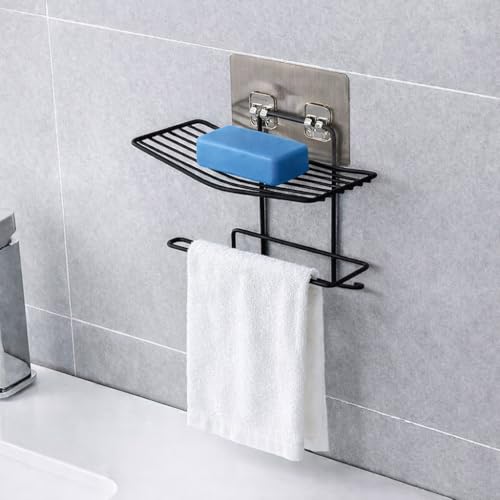 Image of Soap Holder with Toilet Paper Holder Stainless Steel Bathroom Shelf Wall Mounted Soap Dish Napkin Holder Tissue Roll Stand Rust Proof Bathroom Accessories