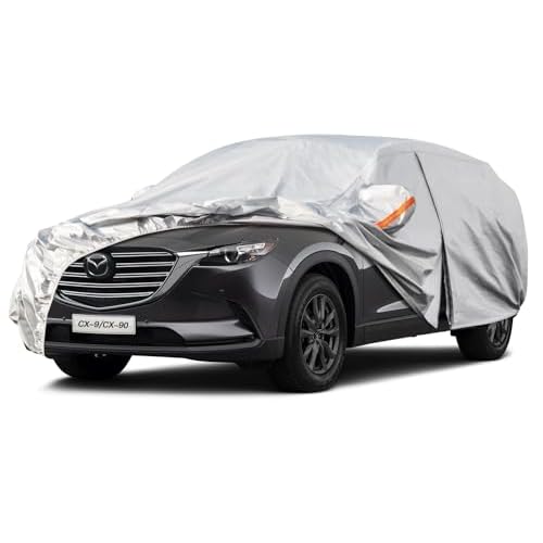 Kayme 6 Layers SUV Car Cover Custom Fit for Mazda CX-9 CX9 CX-90 CX90 CX 90 (2006-2025) Waterproof All Weather for Automobiles, Outdoor Full Cover Rai