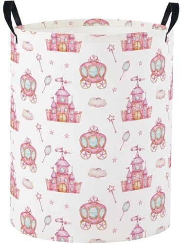 Image of Baby Laundry Basket Baby Nursery Hamper Kids Laundry Basket Toy Storage Bin for Boys Room Decor Gift Baskets for Bedroom Bathroom(Castle)